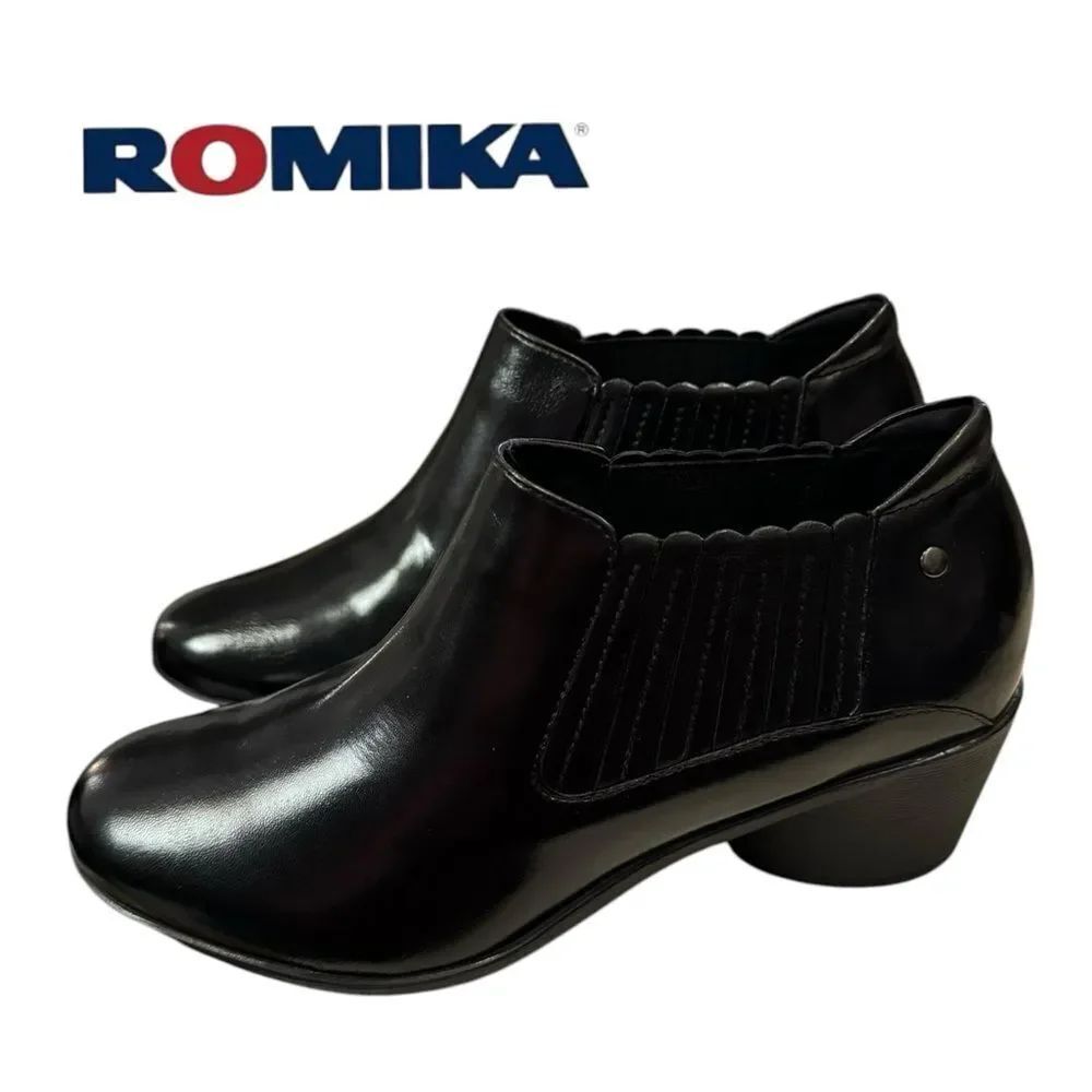 Romika Josef Seibel Daisy 06 Women's Black Leather Ankle Boots Booties 37 6 6.5